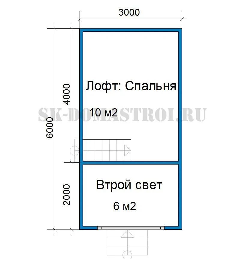 планировка 1 этажа дома шалаша 6 на 6